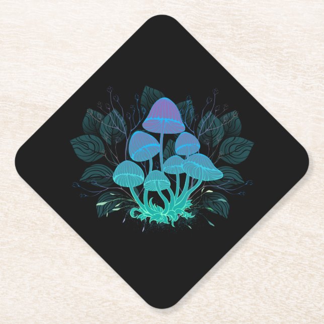 Posavasos De Papel Toadstools en Bushes (Anverso)