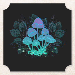 Posavasos De Papel Toadstools en Bushes