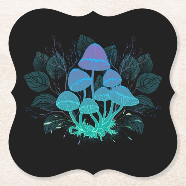 Posavasos De Papel Toadstools en Bushes (Anverso)