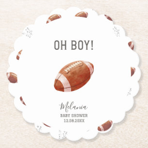 Posavasos De Papel Tocas de fútbol americano acuarela para baby show