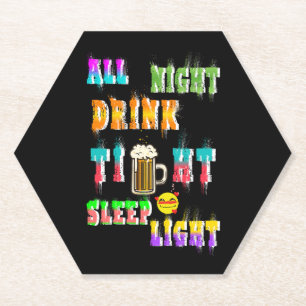 Posavasos De Papel Toda la bebida nocturna Luz de sueño estrecha
