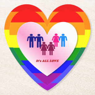 Posavasos De Papel Todas las parejas del corazón del Orgullo del Amor