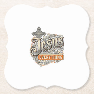Posavasos De Papel Todo Jesús Tipografía Cristiana Vintage