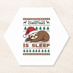 Posavasos De Papel Todo Lo Que Quiero De Los Navidades Es Dormir - Gr