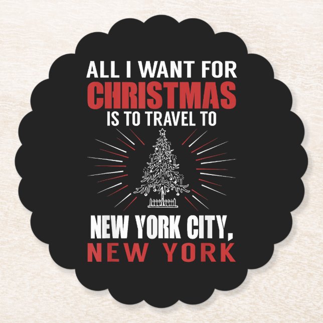 Posavasos De Papel Todo Lo Que Quiero Para Navidades Viaje A Nueva Yo (Anverso)