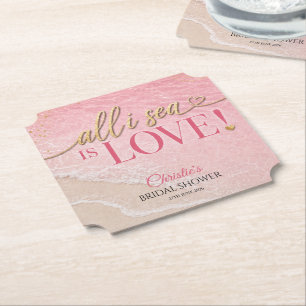 Posavasos De Papel Todo lo que veo es amor Playa Despedida de soltera