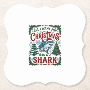 Posavasos De Papel Todos Quieren Tiburones De Navidad Árboles De Pino