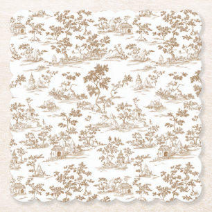 Posavasos De Papel Toile de cobre/Mocha Mousse,