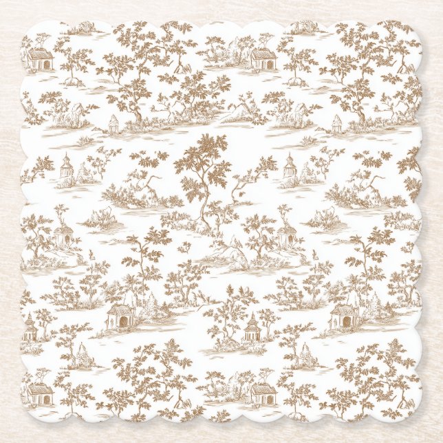 Posavasos De Papel Toile de cobre/Mocha Mousse, (Anverso)