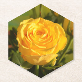 Posavasos De Papel Tómate tiempo para oler la rosa amarilla