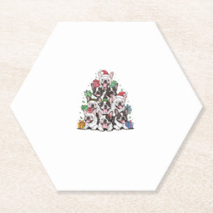 Posavasos De Papel Toro francés de árbol de Navidad Bulldoges frances