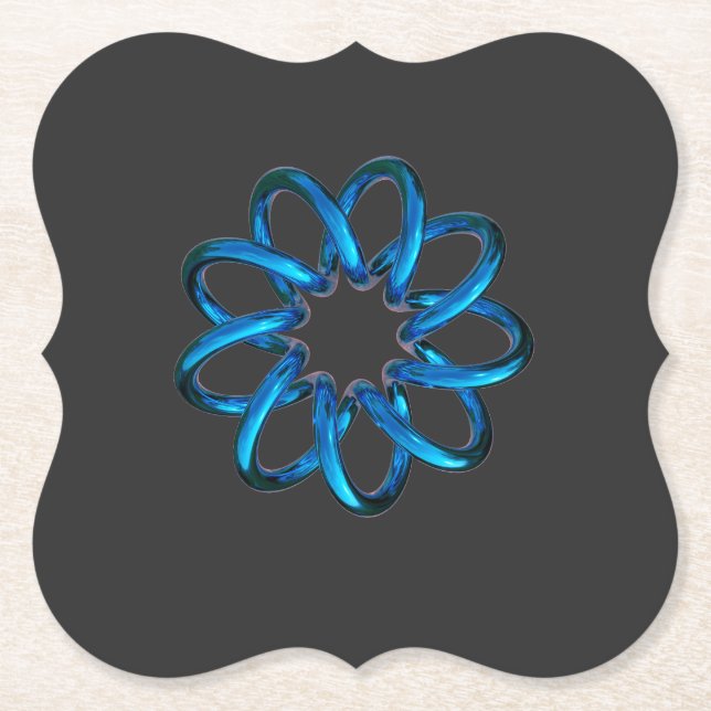 Posavasos De Papel Toro metálico azul Knot (Anverso)