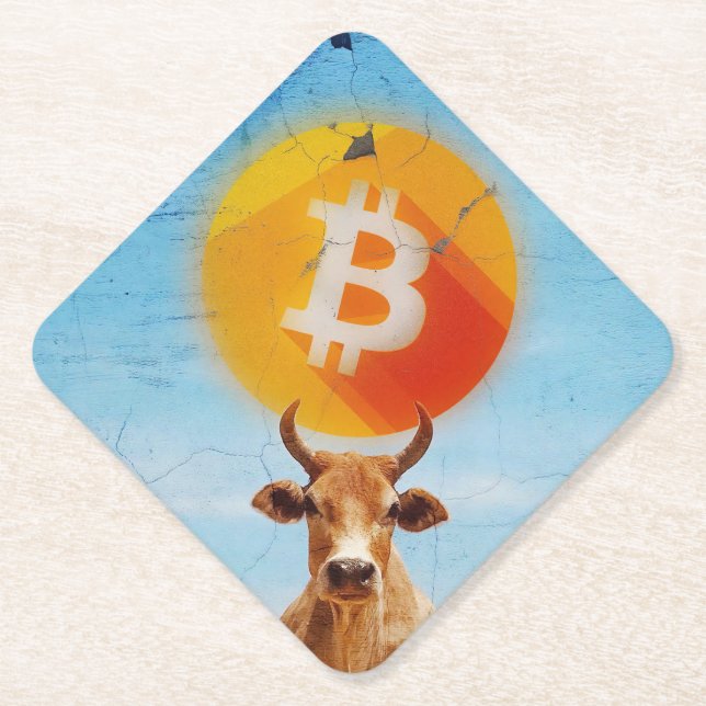Posavasos De Papel Toro Resistente Bitcoin (Anverso)