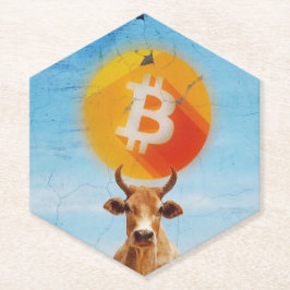 Posavasos De Papel Toro Resistente de Bitcoin