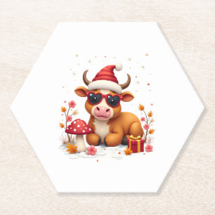 Posavasos De Papel Toro Terrestre de Otoño Calabaza Arco Navidad Niña