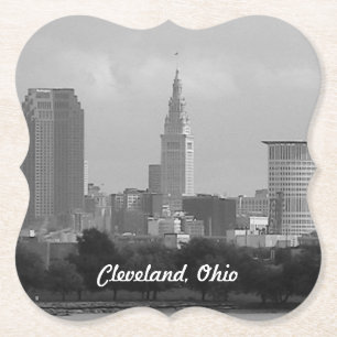 Posavasos De Papel Torre de Cleveland BW