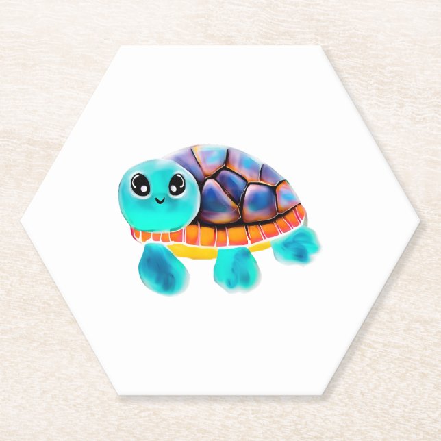 Posavasos De Papel Tortuga de pintura cáustica Copia (Anverso)