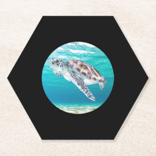 Posavasos De Papel Tortuga del Mar Verde