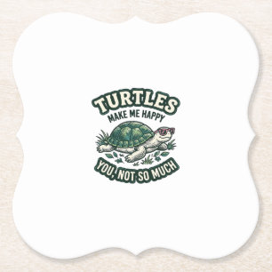 Posavasos De Papel Tortuga Divertida Me Hace Feliz Vintage 