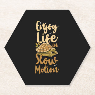 Posavasos De Papel Tortuga marina disfruta de la vida en