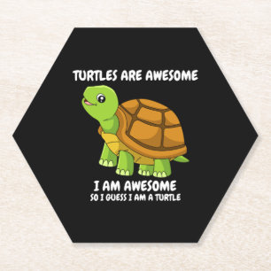 Posavasos De Papel tortuga sonriente divertida