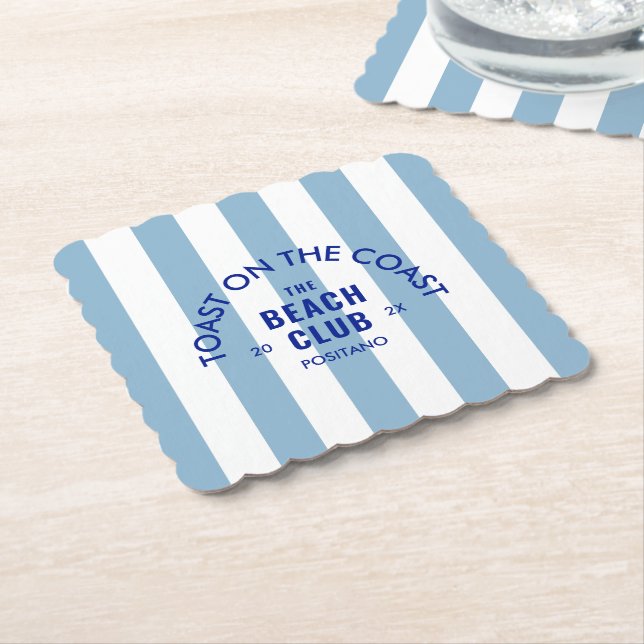 Posavasos De Papel Tostada en la Costa El Club de Playa Raya Azul (En perspectiva)