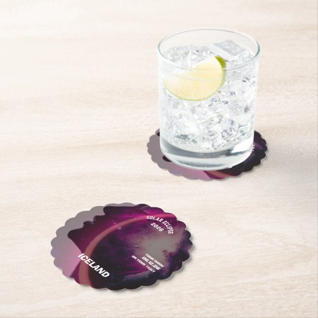 Posavasos De Papel Total solar eclipse August 2026 text personalized (In situ)