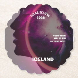 Posavasos De Papel Total solar eclipse August 2026 text personalized