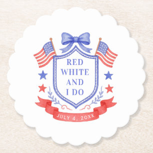 Posavasos De Papel Tóxico Rojo Blanco & Me Caso Fiesta de Despedida