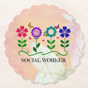 Posavasos De Papel Trabajador social, Diseño de Pastel Springtime,