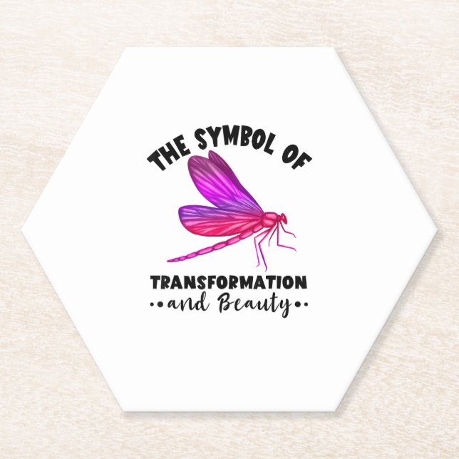Posavasos De Papel Transformation Beauty Nature Insect Dragonflies Dr (Anverso)