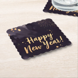 Posavasos De Papel Trazos de Deep Purple - Tarjeta de Año Nuevo