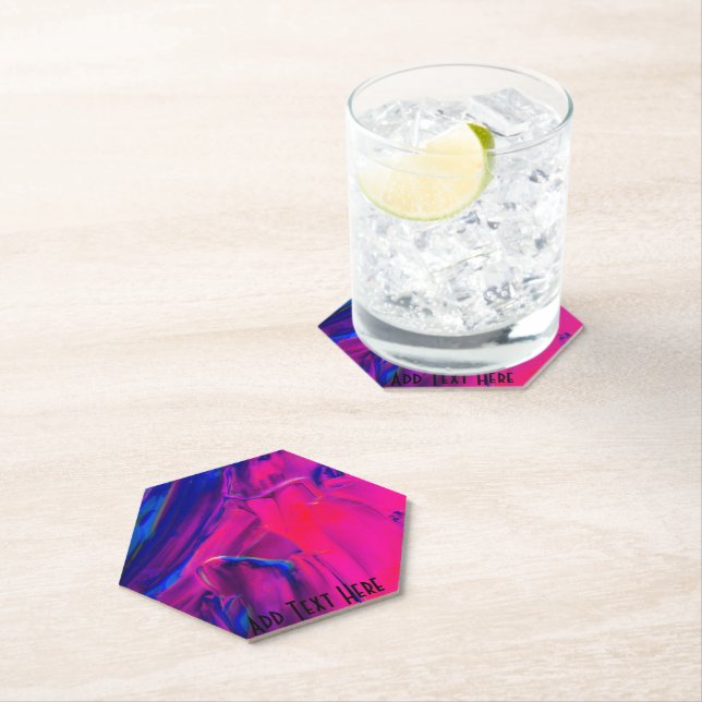 Posavasos De Papel trazos de pintura azul y rosa (In situ)