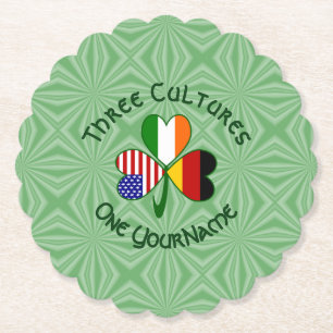 Posavasos De Papel Trébol Personalizado Alemán Irlandés Americano