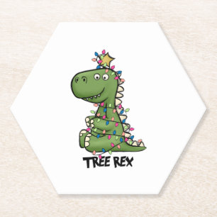 Posavasos De Papel Tree Rex Funny Dinosaur Navidades Regalos