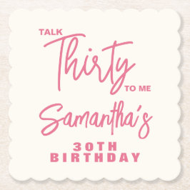Posavasos De Papel Trendy Pink Talk Thirty To Me 30th Birthday