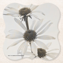 Posavasos De Papel Tres flores de cono blanco