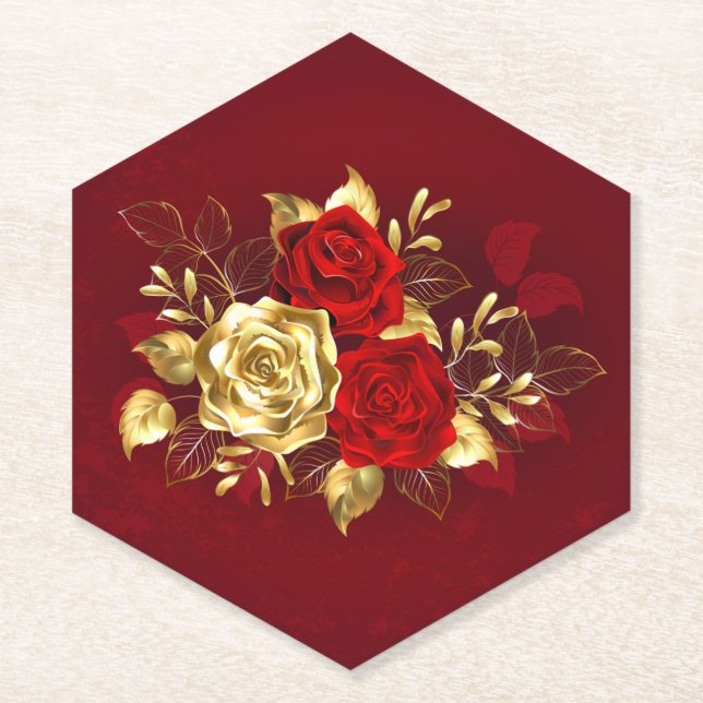 Posavasos De Papel Tres Rosas Joyas (Anverso)