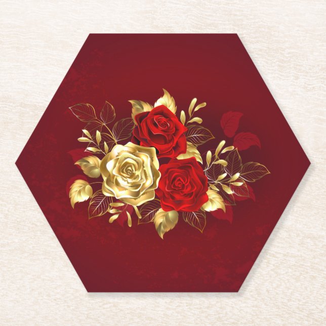 Posavasos De Papel Tres Rosas Joyas (Anverso)