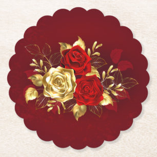Posavasos De Papel Tres Rosas Joyas