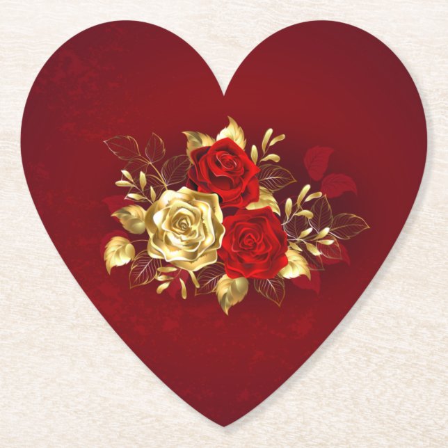 Posavasos De Papel Tres Rosas Joyas (Anverso)