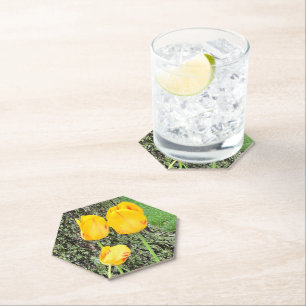 Posavasos De Papel Tres tulipanes amarillos /