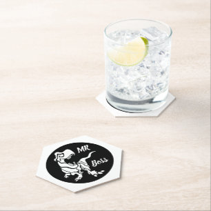 Posavasos De Papel Trex blanco el jefe Dino