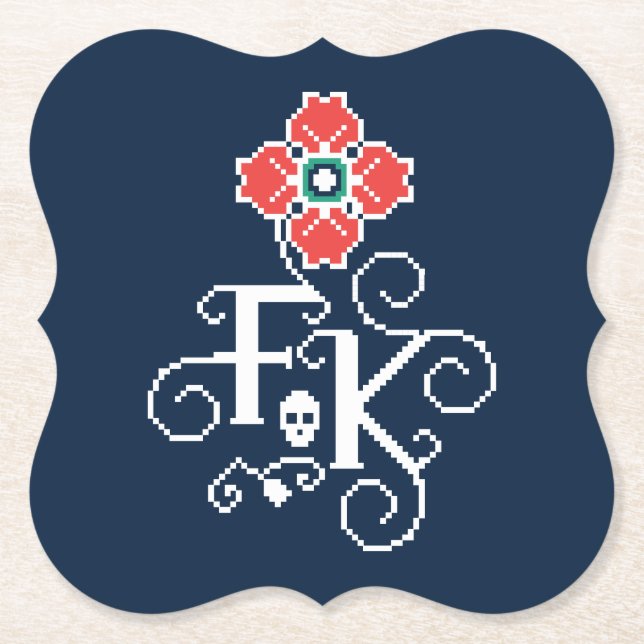 Posavasos De Papel Tributo floral de Frida Kahlo el | (Anverso)