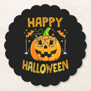 Posavasos De Papel Trick O Trek Halloween Funny Calabaza Feliz Hallo