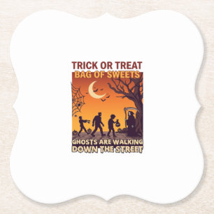 Posavasos De Papel Trick Or Treat Halloween Zombies La Parca Calabaza