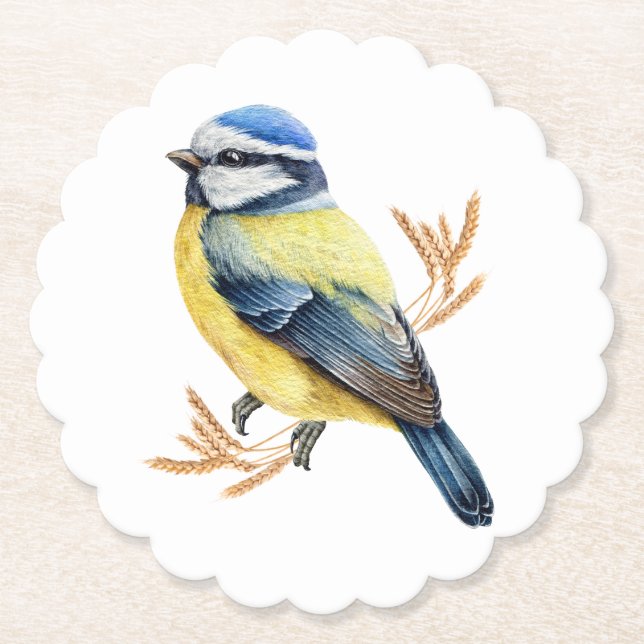 Posavasos De Papel Trigo dorado y sabor azul (Anverso)