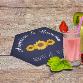 Posavasos De Papel trío de girasol para bodas refrigerador de bebidas
