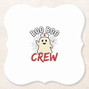 Posavasos De Papel Tripulación Boo Boo Enfermera de Halloween Fantasm