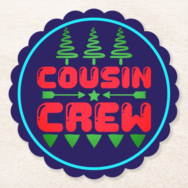 Posavasos De Papel Tripulación de primos - Citas de Navidades-86044 (Anverso)